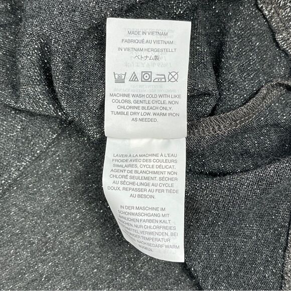 J.CREW grey silver metallic sparkle bell sleeve top, size M - Picture 14 of 14